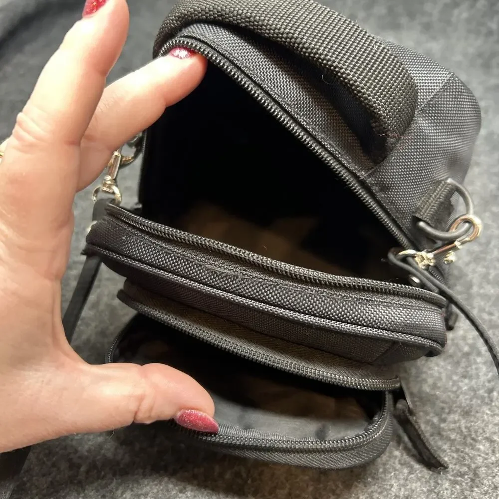 Sony Compact Camera Bag Black Padded Carry Case with Front Pockets & Strap